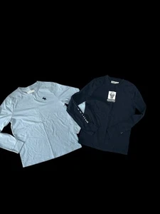 ✨ Abercrombie & Fitch navy blue and blue long sleeve tees✨ - Picture 1 of 3