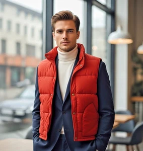 Michael J Fox Back To The Future Marty McFly rote gefütterte Weste - Bild 1 von 5