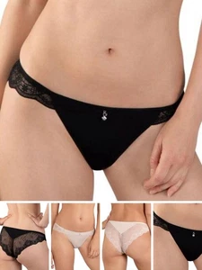 Naturana Tanga Slip Low Rise Spitze Schlüpfer gefüttert Stretch Slip Dessous - Bild 1 von 6