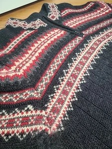 VTG Lands End Nordic Fair Isle 1/4 Zip Pullover Herren 2XL Wolle Opa Urlaub EUC - Bild 1 von 15