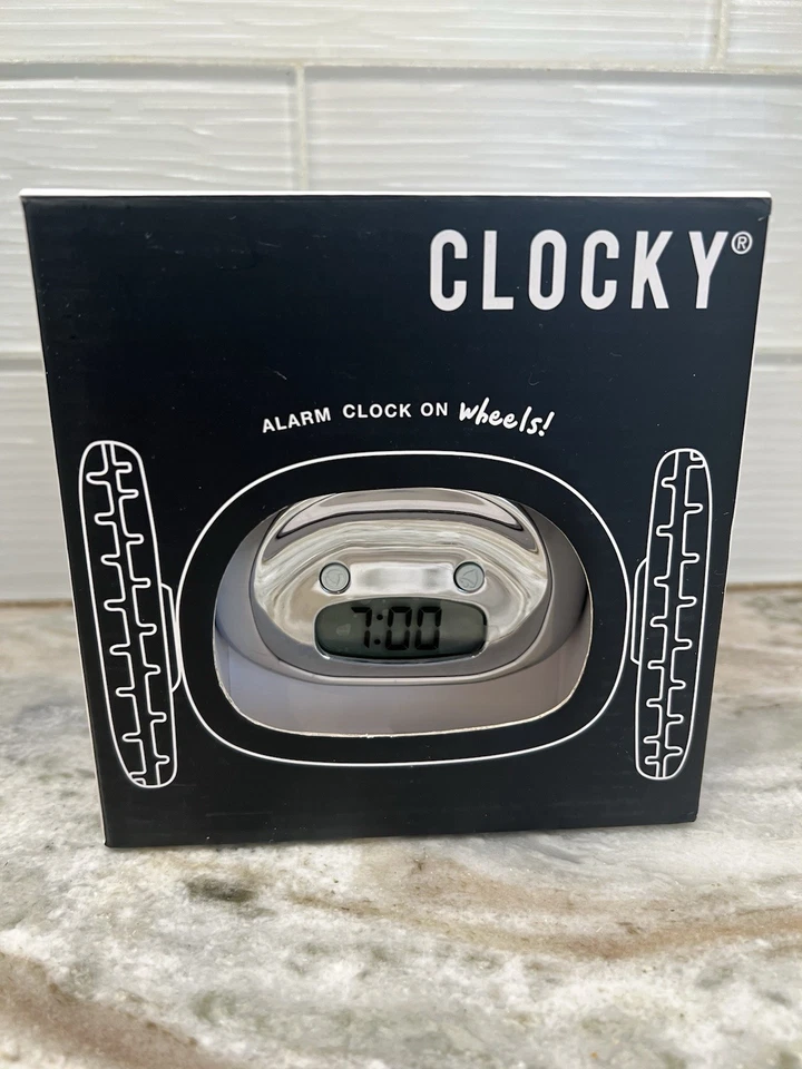 New Clocky Alarm Clock On Wheels Nanda Home Extra Loud For Heavy Sleepers Chrome - Image 1 of 4
