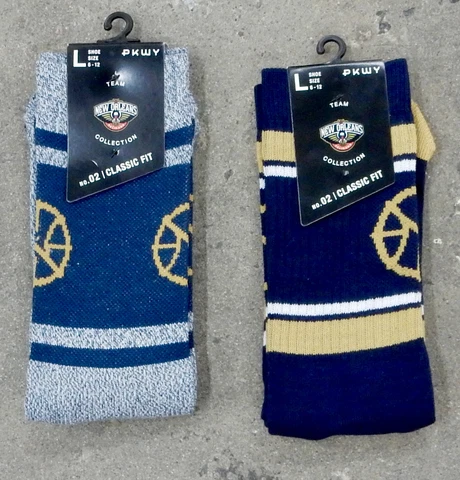2 Pack NBA New Orleans Pelicans Socks Jersey Zion Stripe Crew Varsity Gift White Cover