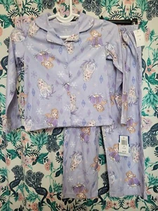 DISNEY Frozen 2 Piece Purple Pajama Set, Girls Size 8, Flame Resistant Sleepwear - Picture 1 of 5