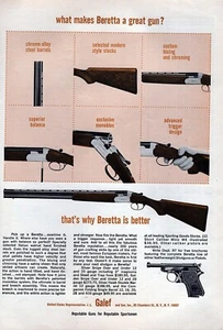 1964 Beretta Silver Snipe Shotgun Original Print Ad - Bild 1 von 1