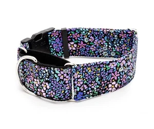Pastel Flowers Soft Dog Collar Martingale or Buckle 5/8 - 2 inch width - Picture 1 of 12