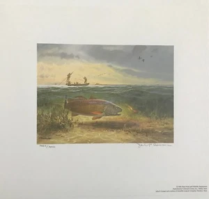 1986 Texas Saltwater Print by John Cowan 1st of Series with stamp mint condition - Picture 1 of 9