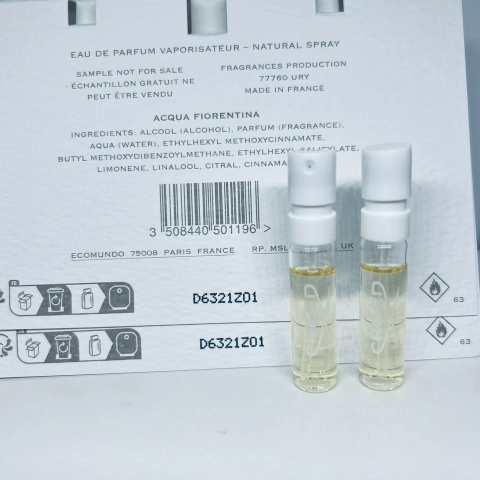 2 piezas Creed Acqua Fioretina EDP muestra spray 2 ml cardado oficial Foto 1 de 1