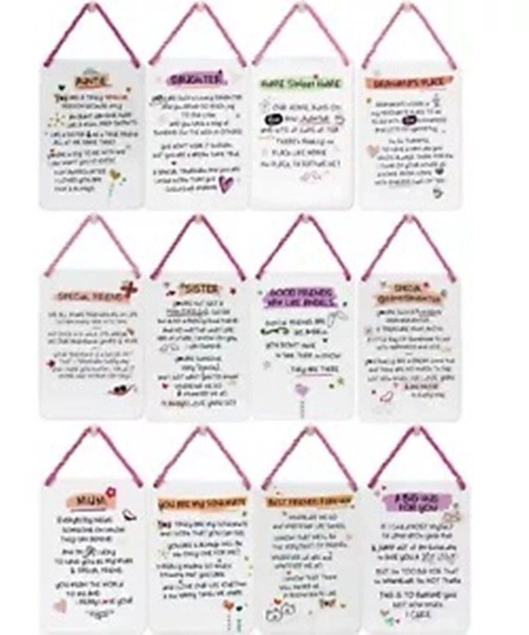 Inspired Words Tin Hanging Sign Plaque Mum Hug Friend Soulmate Best Friends Gran - Image 1 of 1