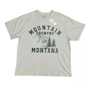 And Now This Mens Mountain Country Graphic Short Sleeve T-Shirt Light Beige S - Picture 1 of 4