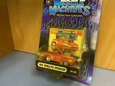  '40 WILLYS pickup Muscle Machine blower  street rod brown   funline1:64  - Image 1 of 2