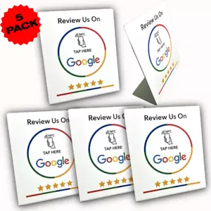 5 PACK Google Review Display STAND for Business and Shops NFC Tap REVIEWS Card W - Picture 1 of 7