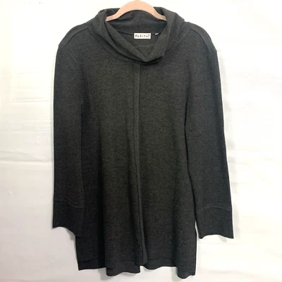 Habitat Tunic Sweater Womans Medium ? Cowl Neck Pullover  Gray Long Sleeve - Image 1 of 4