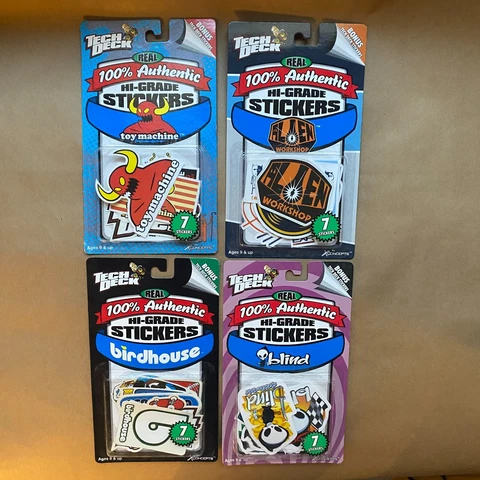 Vintage Tech Deck 7 Stickers New Sealed Blind Birdhouse Toy Machine Alien 1999 Cover