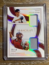 2023 Panini Immaculate Nolan Ryan Ivan Rodriguez Dual Legends Holo Gold /10