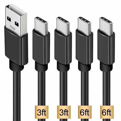 4-Pack USB Type C Fast Charging Cable For Samsung Galaxy S25 S24 S23 S22 S21 S20 - Image 1 of 4
