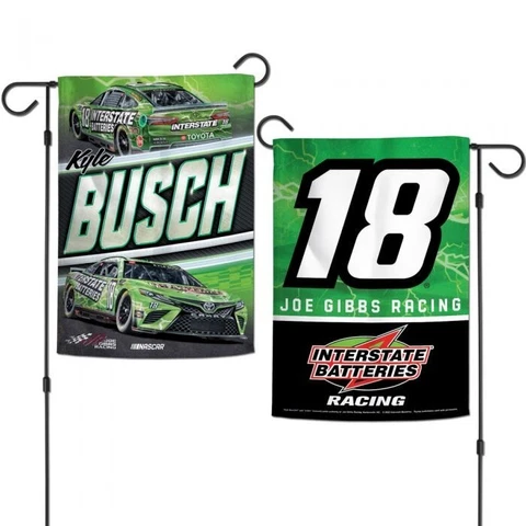 Kyle Busch #18 2022 Interstate Batteries GARDEN FLAG 2 SIDED 12.5 X 18 Free Ship Cover