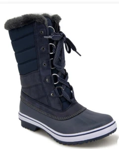 JBU By Jambu Siberia Water Resistant Tall Duck Boot Size 10 Navy Faux Fur Winter - Picture 1 of 8
