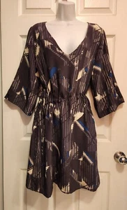 Vestido de seda estampado abstracto vintage años 70 PIERRE CARDIN CREATION S/M - Imagen 1 de 13