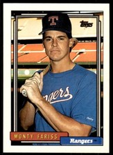 1992 Topps Monty Fariss Baseball Card Texas Rangers #138