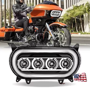 Fit For Road Glide 2015-2024 Motorcycle 2025 Newest 150W LED Headlight Halo Ring - Bild 1 von 8