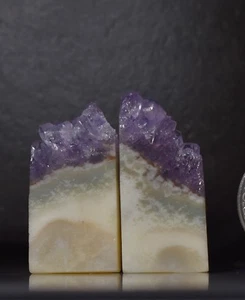 Druzy Amethyst Quartz Agate Cabochon pair Pure Sparkling Stone - Picture 1 of 5