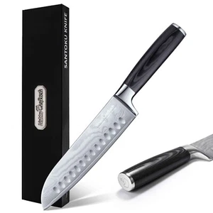 Küchenmesser Damastmesser  Santokumesser  japanisches Messer Kochmesser - Bild 1 von 9