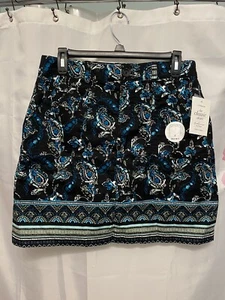 Croft & Barrow Womens Skort Black Multicolor Teal Sz 6 Effortless Stretch - Picture 1 of 11