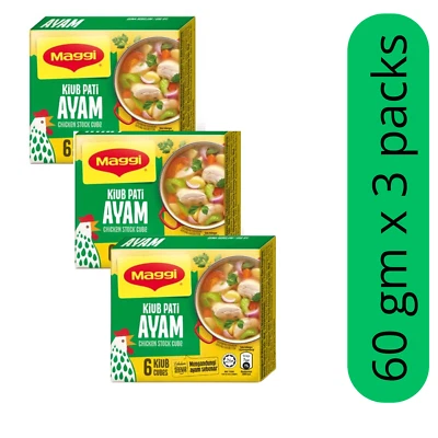 3 кубика Maggi Malaysia Chicken Stock Cube 6 кубиков (Kiub Pati Ayam) - Изображение 1 из 4