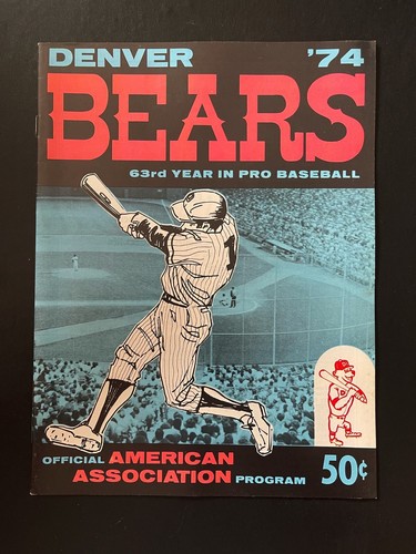 1974 Denver Bears Minor League Baseball Program Scorecard RARE | eBay