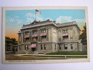 Lincoln Library Springfield Illinois Vintage Unused Postcard - Picture 1 of 2