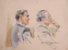 Marshall Goodman, Untitled - Two Figures, Two Men Right Profiles Marker, Penci