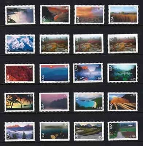 US Airmail Scenic Landscapes Stamp Set Scott #C133 - C150 C138a C138b - Picture 1 of 1