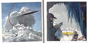 OPERA D'ARTE UFO 1952 DISCHI VOLANTI PITTORICI: MITO O MINACCIA? GRANDE REN WICKS ARTE - Foto 1 di 3
