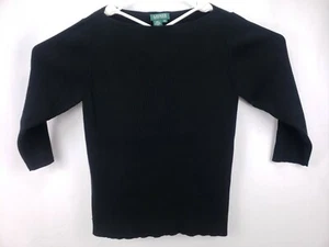 Lauren Ralph Lauren Women's Sweater Size XL 3/4 Sleeve Ribbed Black Boat Neck - Picture 1 of 8