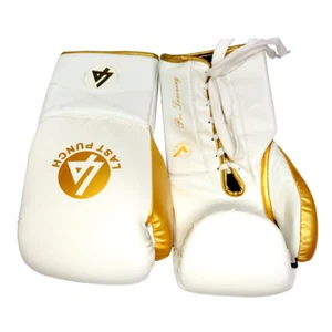 Last Punch White & Gold 12oz Pro Training Sparring Boxing Gloves – Adult Size - Picture 1 of 1