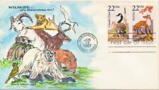 #2334-5 North American Wildlife Hand Colored Doris Gold cachet First Day cover