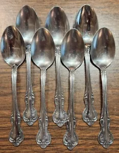 RebaCraft LA FEMME Edge Set of 7 Teaspoons Stainless Flatware Reed & Barton - Picture 1 of 10