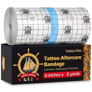 Tattoo Aftercare Bandage, 6"X 8 Yard, Tattoo Waterproof Bandage, Second Skin Tat - Picture 1 of 6