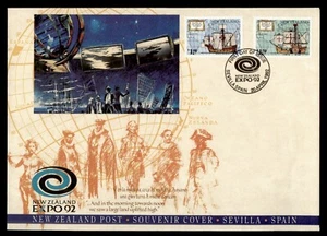 DR WHO 1992 NEW ZEALAND FDC COLUMBUS ANIV CACHET COMBO EXPO $1.50 Lm29422 - Picture 1 of 2
