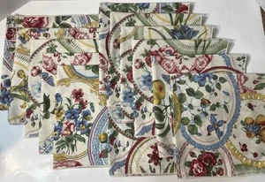 12er Set Blumenmuster Stoffserviette lebendiges Obst & Blumenmuster 19" quadratisch - Bild 1 von 2