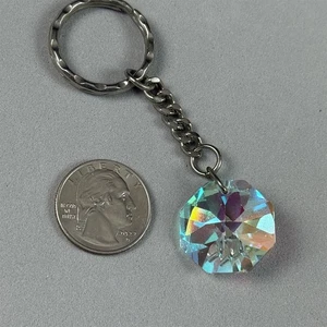 Vtg Spoontiques Australia Crystal Faceted Gem Charm Keychain Key Ring #55952 - Picture 1 of 6