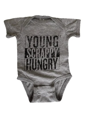 Body joven hambriento piel de conejo, gris, talla infantil recién nacido Foto 1 de 3