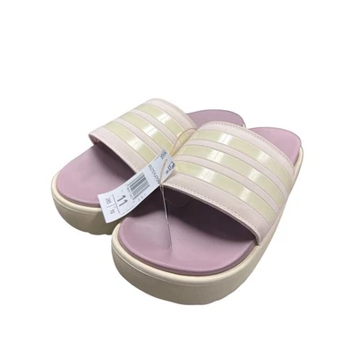 Sandalias Adidas Para Mujer Adilette Plataforma Deslizable Malva/Figura/Blanco Talla 11 IF1620 Foto 1 de 4