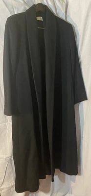 DE COLECCIÓN ABRIGO MUJER FLEURETTE SAKS QUINTA AVE CACHEMIR NEGRO LARGO FRENTE ABIERTO TALLA M/L Foto 1 de 4