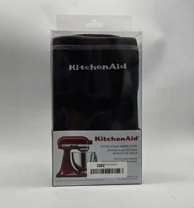 KitchenAid KSMCT1OB Fitted Stand Mixer Cotton Cloth Cover Onyx Black Pocket - Picture 1 of 5