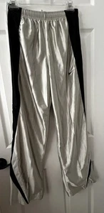 Nike Boys XL (18-20) Metallic Silver & Black Pull-On Athletic Pants Ankle Zip - Picture 1 of 16