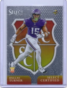 2024 Panini Select - Select Certified Rookies Dallas Turner #11 (RC) Vikings - Picture 1 of 2