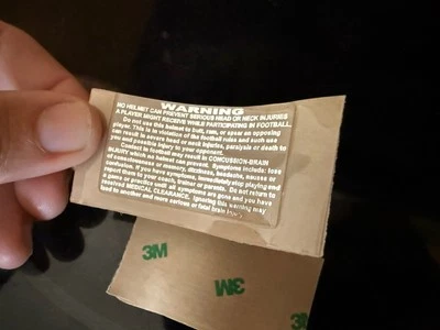 Riddell SpeedFlex Football Helmet 3M Silver Chrome Warning Label Decal Sticker