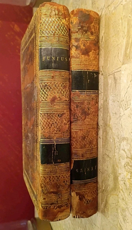 🏴‍☠️ 1801 (2) Vol "Junius" Full Calf Public Advertiser Letters Illustrated - Image 1 of 4