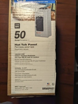Eaton BR50SPAST "Cutler Hammer Series" BR 类型 50 AMP 热水管面板,全新未拆封 — 第 1/3 张图片